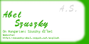 abel szuszky business card